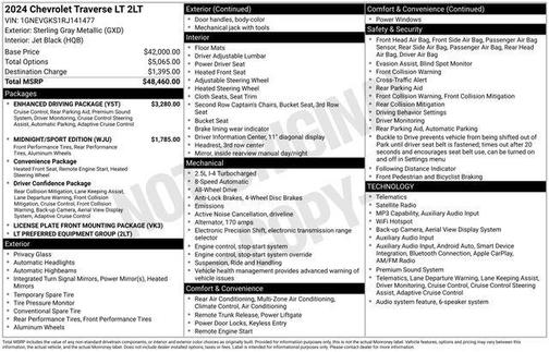 Sterling Gray Metallic 2024 Chevrolet Traverse LT