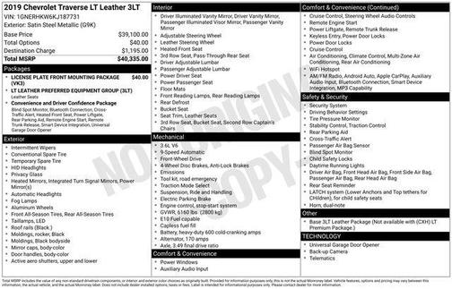 2019 Chevrolet Traverse LT Leather