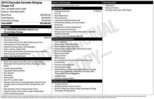 2019 Chevrolet Corvette Stingray