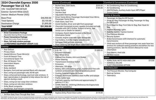 2024 Chevrolet Express 3500 LS