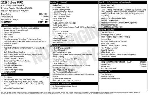 2021 Subaru WRX Base