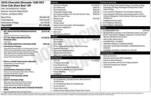 Summit White 2025 Chevrolet Silverado 1500 RST