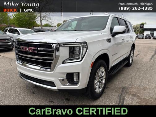 White Frost Tri-Coat 2021 GMC Yukon SLT
