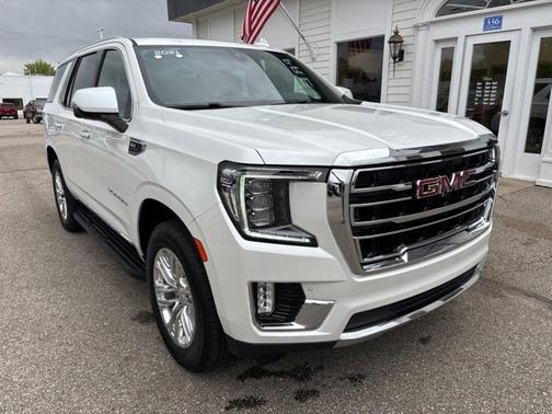 White Frost Tri-Coat 2021 GMC Yukon SLT