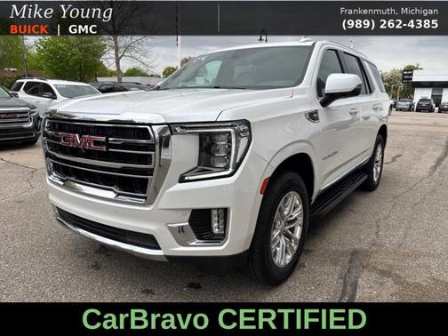 White Frost Tri-Coat 2021 GMC Yukon SLT