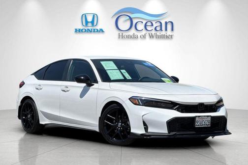 Platinum White Pearl 2025 Honda Civic Sport