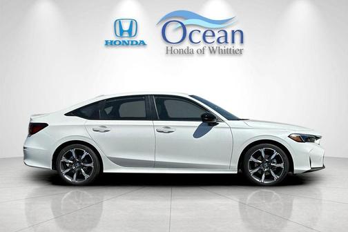 Platinum White Pearl 2026 Honda Civic Hybrid Sport Touring
