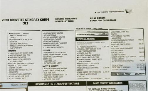 2023 Chevrolet Corvette Stingray w/3LT