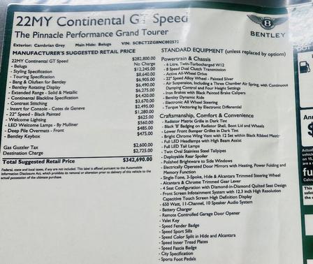 2022 Bentley Continental GT Speed