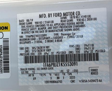 2019 Ford Shelby GT350R Base