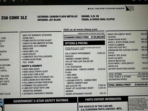 Carbon Flash Metallic 2024 Chevrolet Corvette Z06
