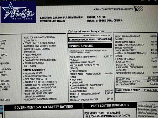 Carbon Flash Metallic 2024 Chevrolet Corvette Z06