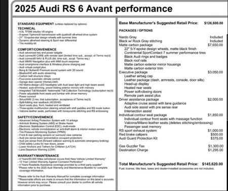 Nardo Gray 2025 Audi RS 6 Avant 4.0T