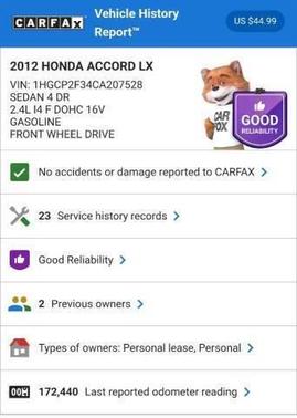 2012 Honda Accord 2.4 LX