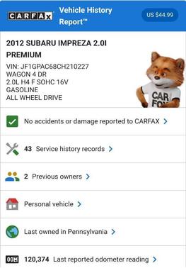 2012 Subaru Impreza 2.0i Premium