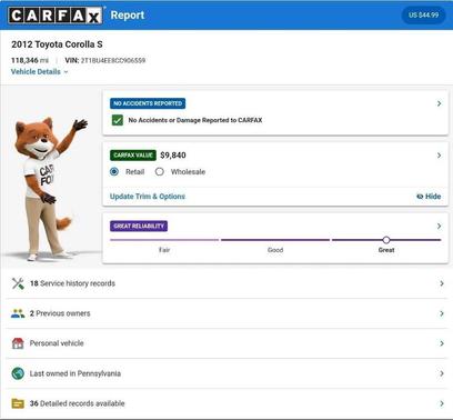 2012 Toyota Corolla S