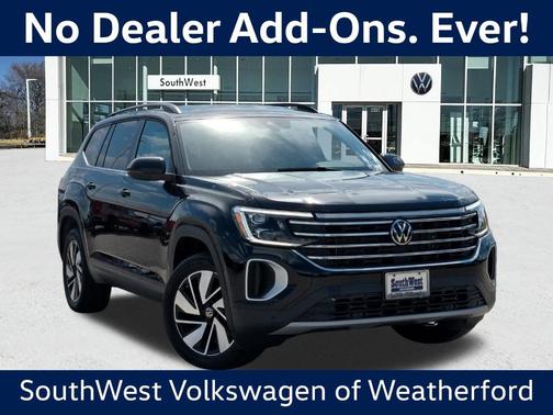 Deep Black Pearl Effect 2024 Volkswagen Atlas 2.0T SE w/Technology