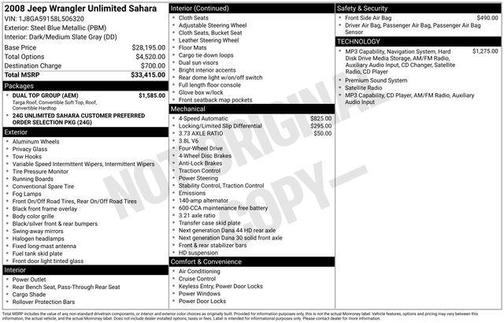 Steel Blue Clearcoat Metallic 2008 Jeep Wrangler Unlimited Sahara