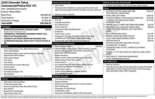 Black 2020 Chevrolet Tahoe Police
