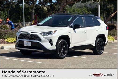 Blizzard Pearl w/Midnight Black Roof 2020 Toyota RAV4 Hybrid SE