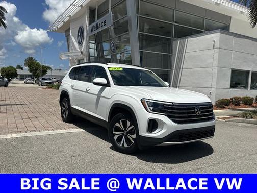 Pure White 2025 Volkswagen Atlas 2.0T SE