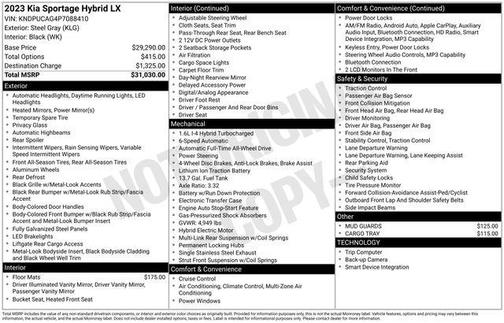 Steel Gray 2023 Kia Sportage Hybrid LX