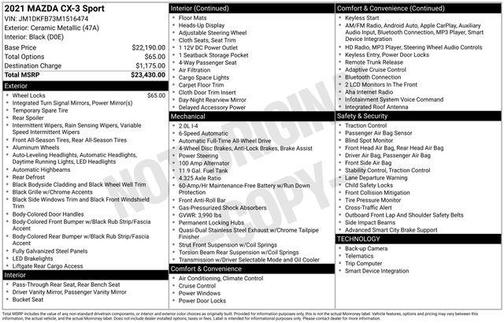 Ceramic Silver Metallic 2021 Mazda CX-3 Sport