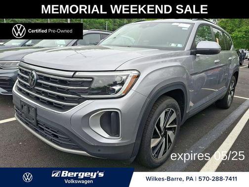 Silver Mist Metallic 2025 Volkswagen Atlas 2.0T SE w/Technology 4MOTION