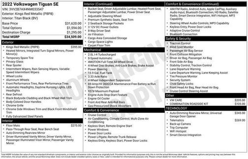 2022 Volkswagen Tiguan 2.0T SE 4MOTION
