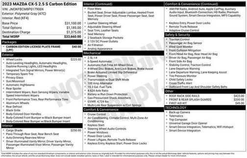 Polymetal Gray 2023 Mazda CX-5 2.5 S Carbon Edition