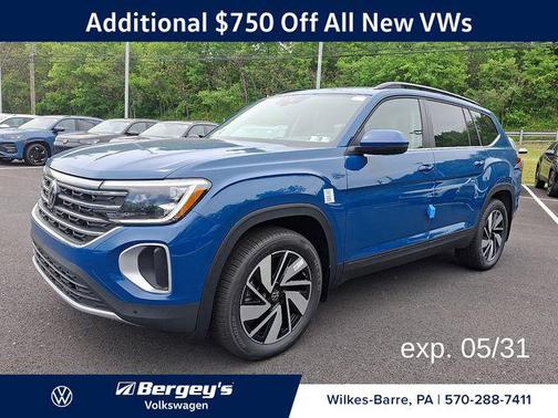 Mountain Lake Blue Metallic 2026 Volkswagen Atlas 2.0T SE w/Technology 4MOTION