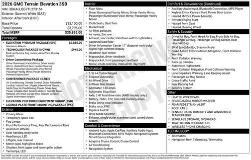 2026 GMC Terrain AWD Elevation