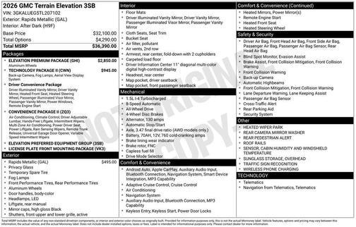 2026 GMC Terrain AWD Elevation
