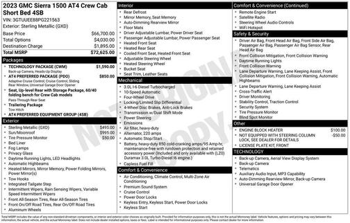 Sterling Metallic 2023 GMC Sierra 1500 AT4
