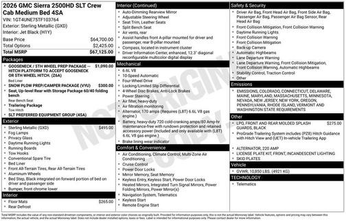2026 GMC Sierra 2500 SLT