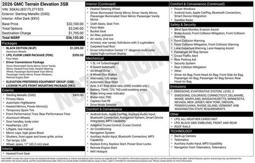 2026 GMC Terrain AWD Elevation