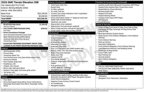 2026 GMC Terrain AWD Elevation