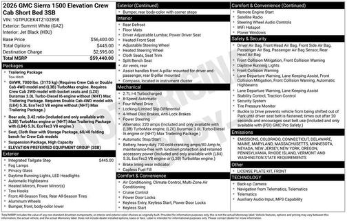 2026 GMC Sierra 1500 Elevation