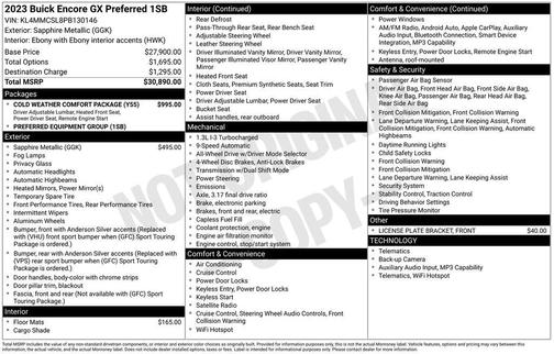 Sapphire Metallic 2023 Buick Encore GX Preferred