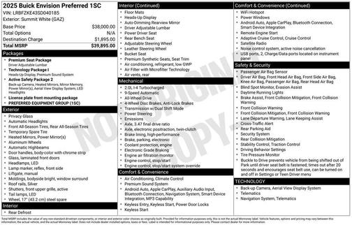 2025 Buick Envision Preferred AWD
