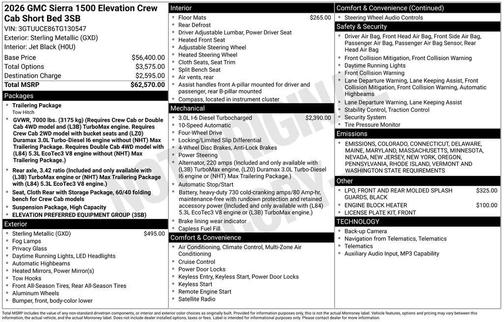 2026 GMC Sierra 1500 Elevation