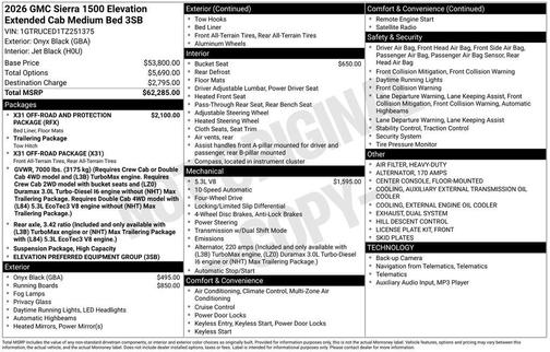 2026 GMC Sierra 1500 Elevation