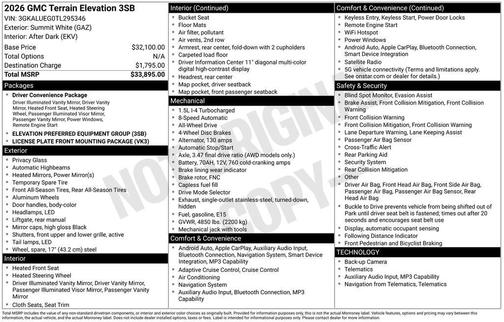 2026 GMC Terrain AWD Elevation