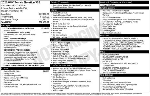 2026 GMC Terrain AWD Elevation