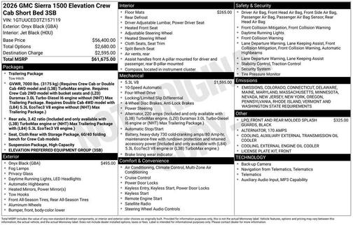 2026 GMC Sierra 1500 Elevation