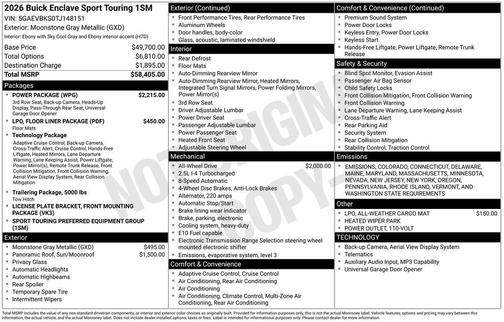 2026 Buick Enclave Sport Touring