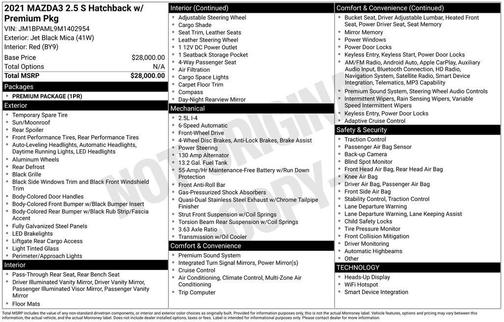 2021 Mazda Mazda3 FWD w/Premium Package