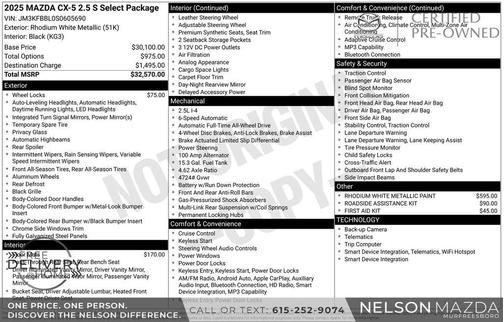 2025 Mazda CX-5 2.5 S Select Package
