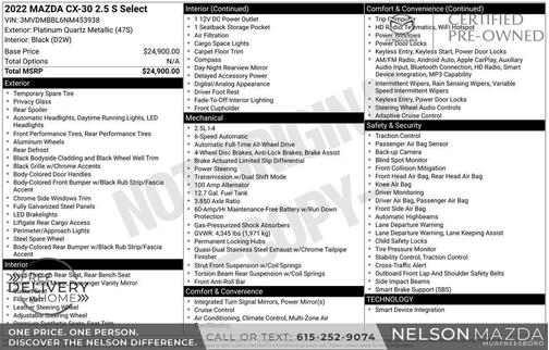 2022 Mazda CX-30 2.5 S Select Package