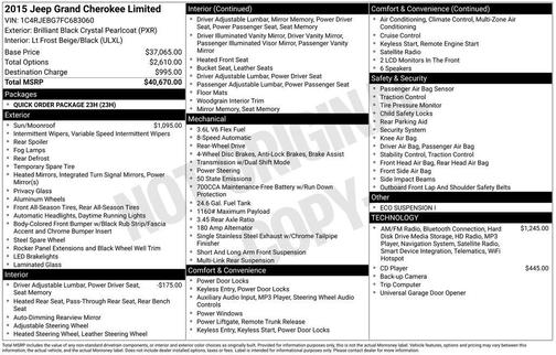 2015 Jeep Grand Cherokee Limited